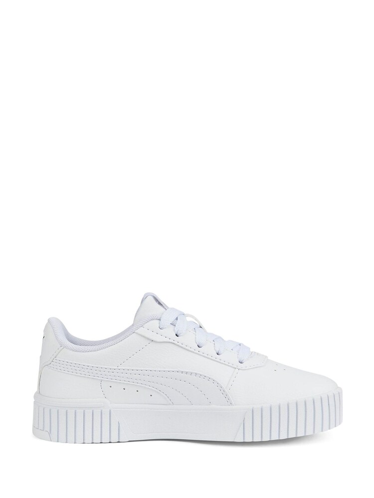 Puma White Carina 2.0 Kids Trainers - Image 1 of 6