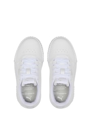 Puma White Carina 2.0 Kids Trainers - Image 5 of 6