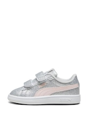 Puma Grey PUMA Smash 3.0 Glitz Glam Toddlers' Trainers - Image 1 of 6