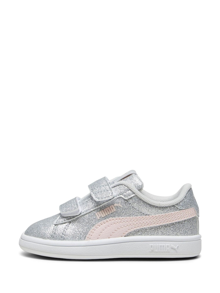 Puma Grey PUMA Smash 3.0 Glitz Glam Toddlers' Trainers - Image 1 of 6