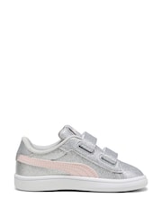 Puma Grey PUMA Smash 3.0 Glitz Glam Toddlers' Trainers - Image 2 of 6