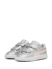 Puma Grey PUMA Smash 3.0 Glitz Glam Toddlers' Trainers - Image 3 of 6
