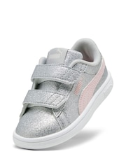 Puma Grey PUMA Smash 3.0 Glitz Glam Toddlers' Trainers - Image 4 of 6