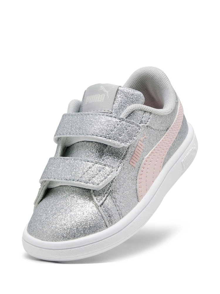 Buy Puma Grey PUMA Smash Glitz Glam Toddlers' Trainers from