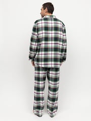 Cyberjammies Green Mens Check Long Sleeve 100% Cotton Pyjamas Set - Image 3 of 4