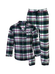 Cyberjammies Green Mens Check Long Sleeve 100% Cotton Pyjamas Set - Image 4 of 4