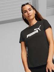 Puma Black Womens Essentials Logo 100% Cotton T-Shirt - Image 1 of 5
