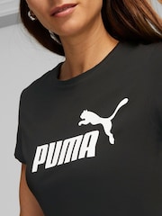 Puma Black Womens Essentials Logo 100% Cotton T-Shirt - Image 3 of 5
