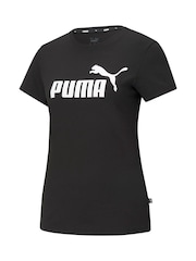 Puma Black Womens Essentials Logo 100% Cotton T-Shirt - Image 4 of 5