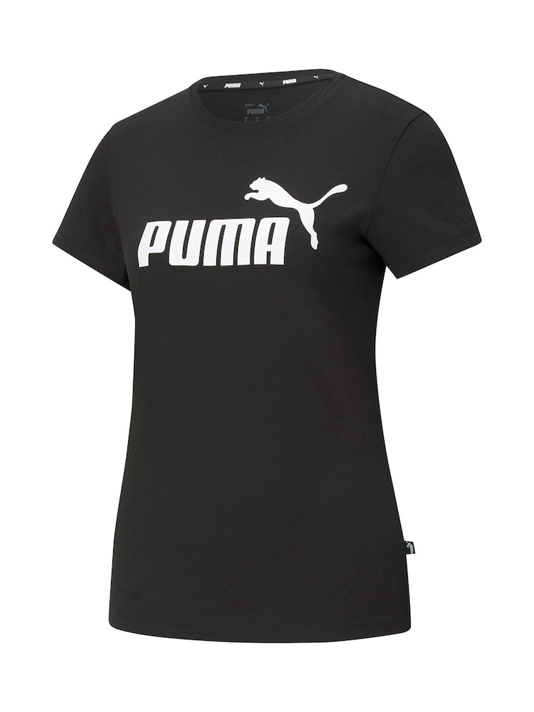 Puma Black Womens Essentials Logo 100% Cotton T-Shirt - Image 4 of 5