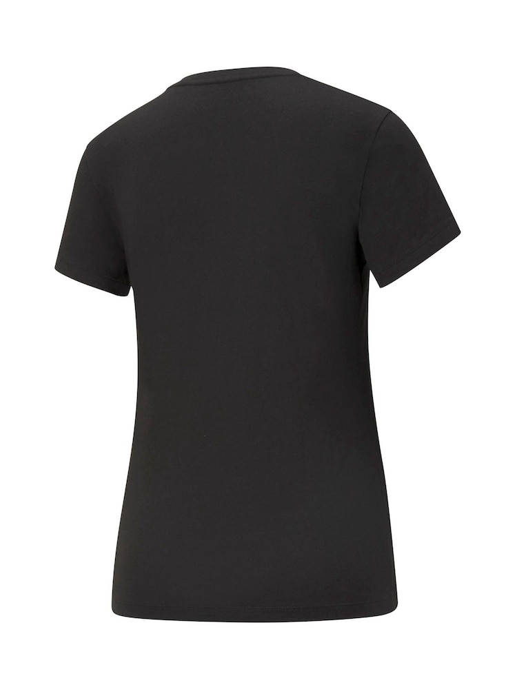 Puma Black Womens Essentials Logo 100% Cotton T-Shirt - Image 5 of 5