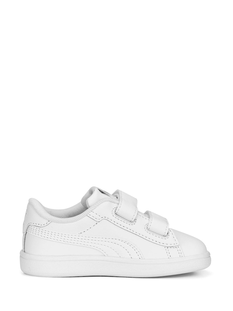 Puma Cotton White Smash 3.0 Leather V Baby Unisex Sneakers - Image 1 of 5