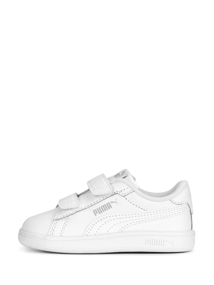 Puma Cotton White Smash 3.0 Leather V Baby Unisex Sneakers - Image 2 of 5