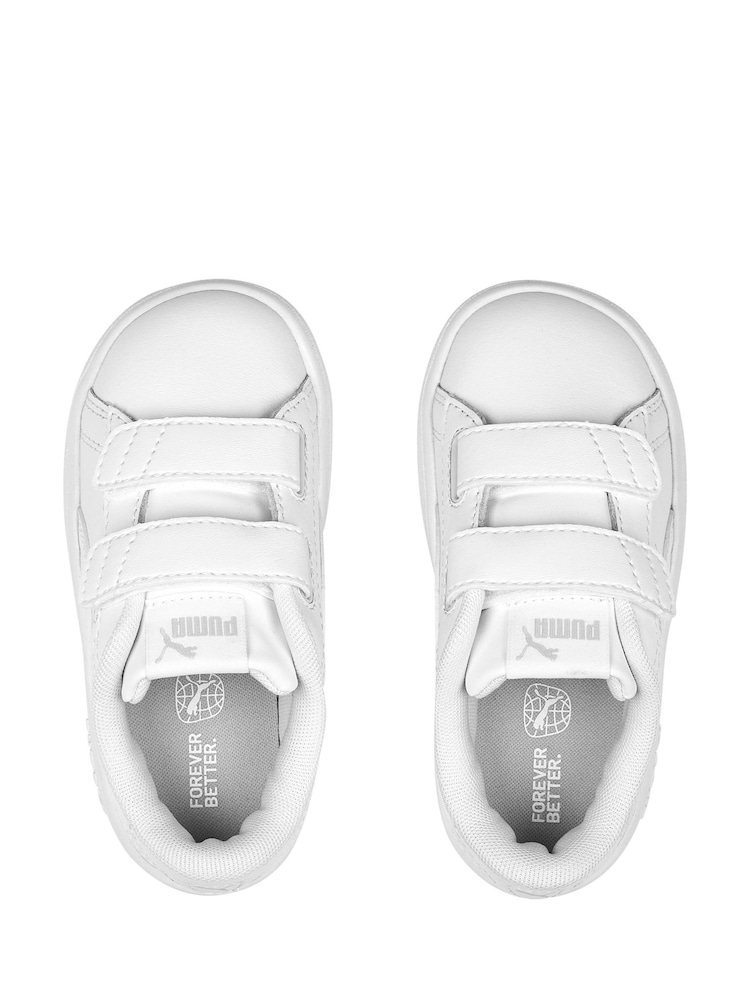 Puma Cotton White Smash 3.0 Leather V Baby Unisex Sneakers - Image 4 of 5