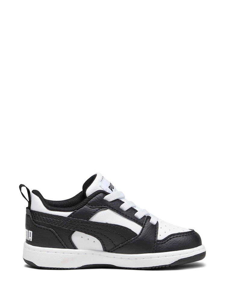 Puma White Rebound V6 Lo Toddlers Trainers - Image 1 of 6