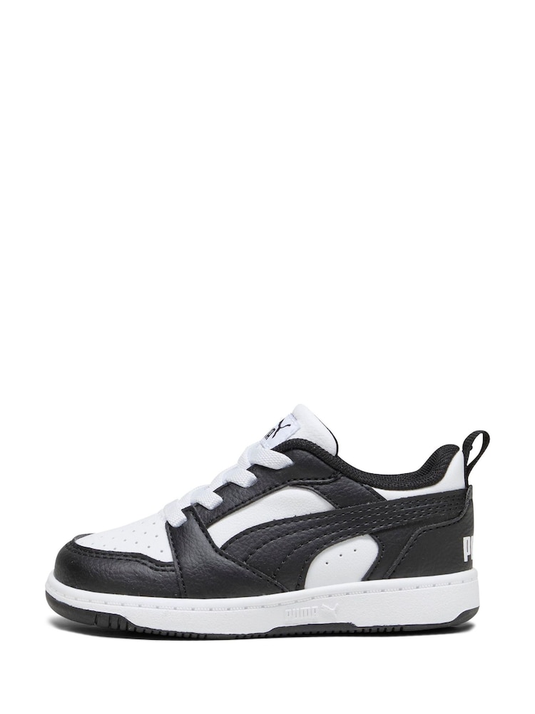 Puma White Rebound V6 Lo Toddlers Trainers - Image 2 of 6