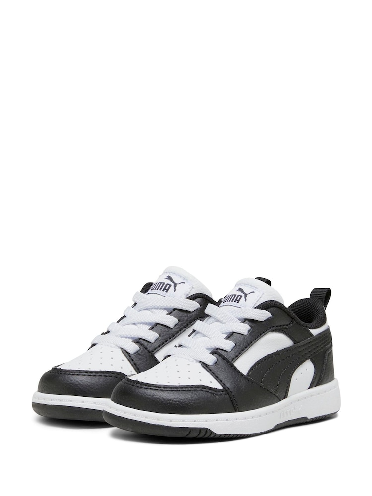 Puma White Rebound V6 Lo Toddlers Trainers - Image 6 of 6