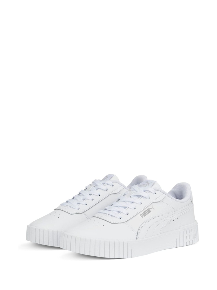 Puma White Women Carina 2.0 Trainers - Image 2 of 6