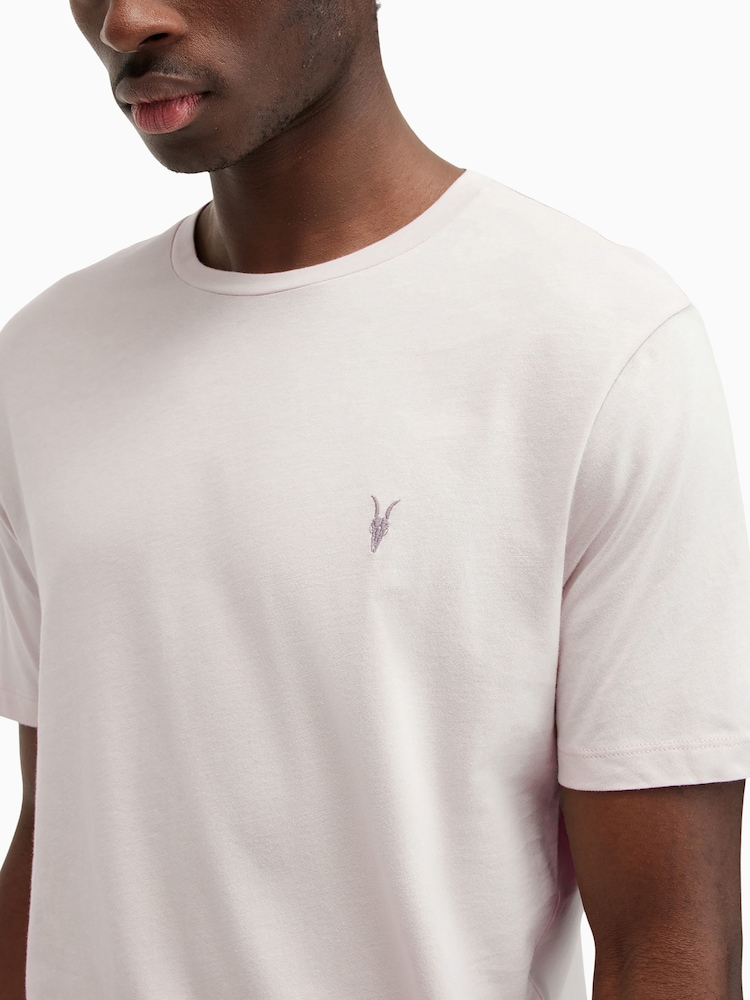 AllSaints Taupe/Brown/Black Brace Shortsleeve Crew T-Shirts 3 Pack - Image 7 of 7