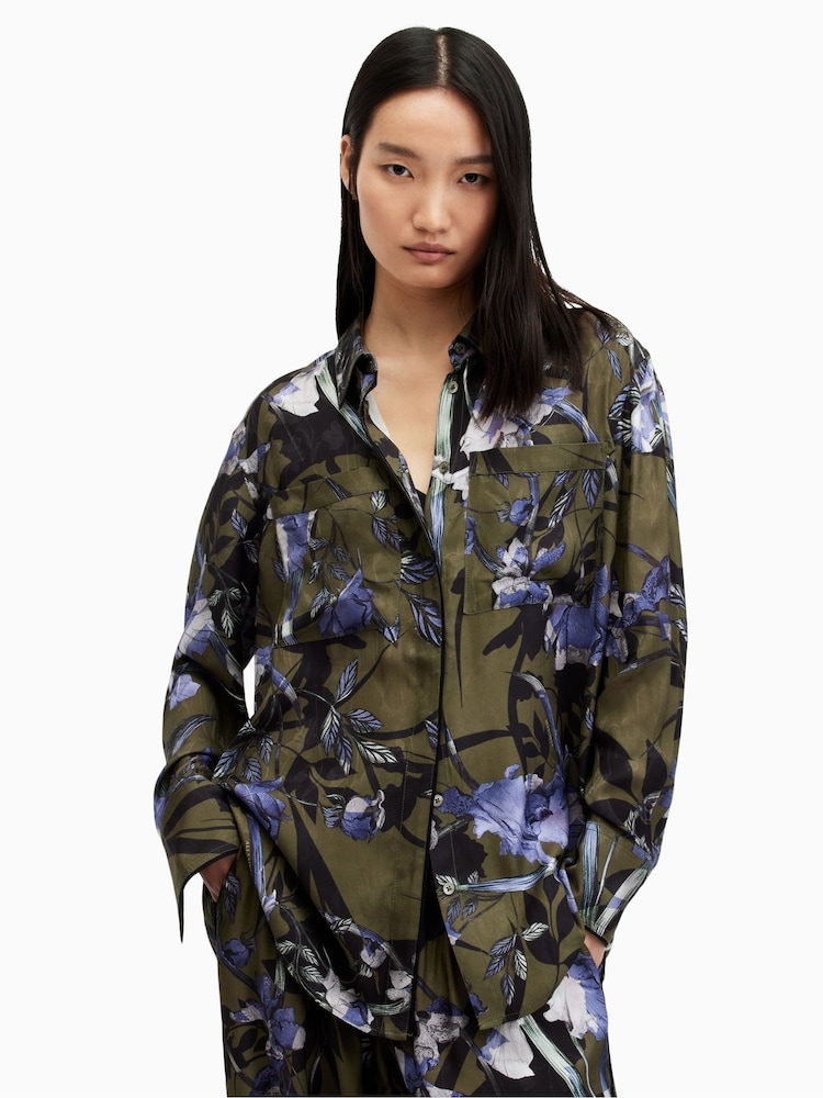 AllSaints Green Eve Batu Shirt - Image 1 of 8