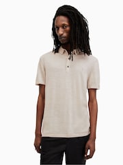 AllSaints Nude Mode Merino Short Sleeve Polo Shirt - Image 1 of 5