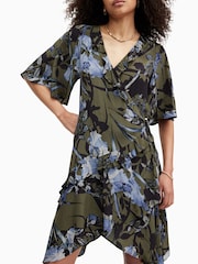AllSaints Green Meagan Batu Dress - Image 4 of 7