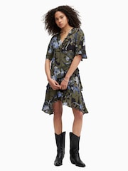 AllSaints Green Meagan Batu Dress - Image 5 of 7