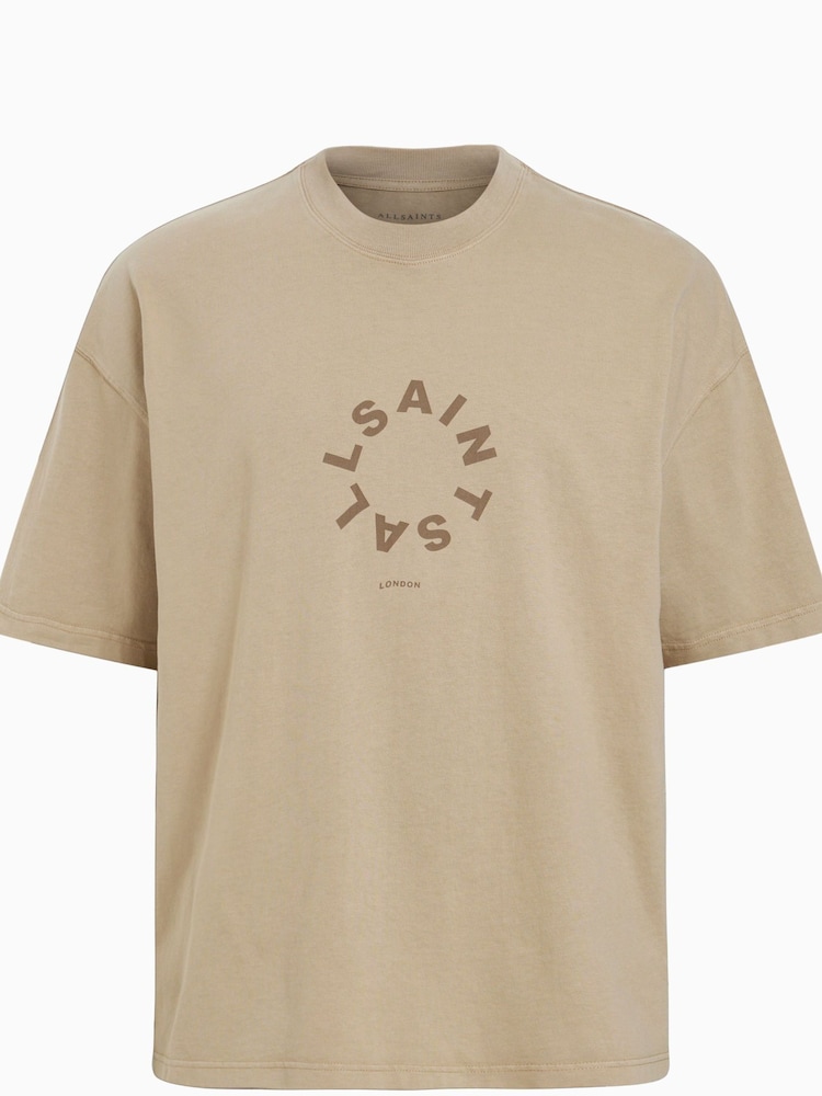 AllSaints Brown Tierra Shortlsleeve Crew T-Shirt - Image 8 of 8 AllSaints Brown Tierra Shortlsleeve Crew T-Shirt - Image 8 of 8