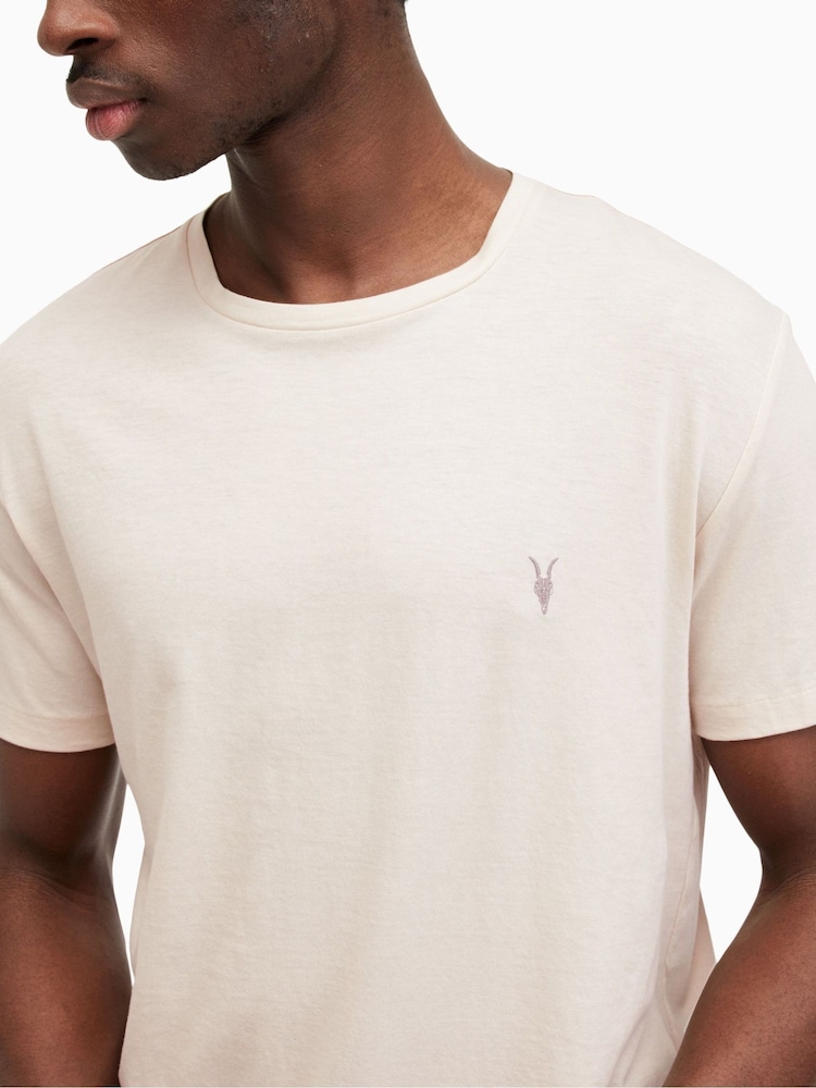 AllSaints Nude Tonic Shortsleeve Crew T-Shirt - Image 2 of 5 AllSaints Nude Tonic Shortsleeve Crew T-Shirt - Image 2 of 5