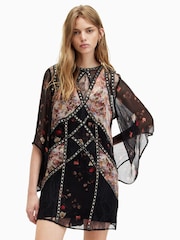AllSaints Black Lucia Kora Dress - Image 3 of 9