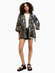 AllSaints Green Carina Batu Kimono - Image 3 of 7