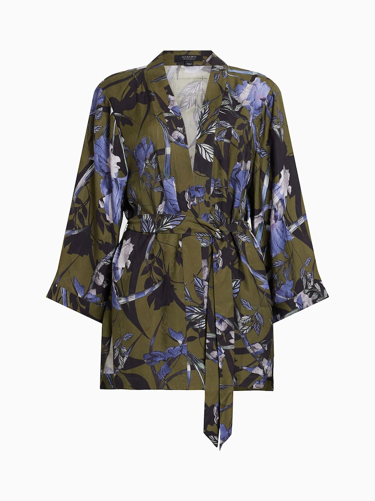 AllSaints Green Carina Batu Kimono - Image 7 of 7