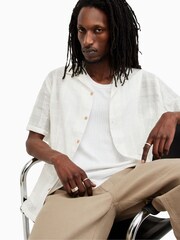 AllSaints White Indio Shortsleeve Shirt - Image 2 of 9