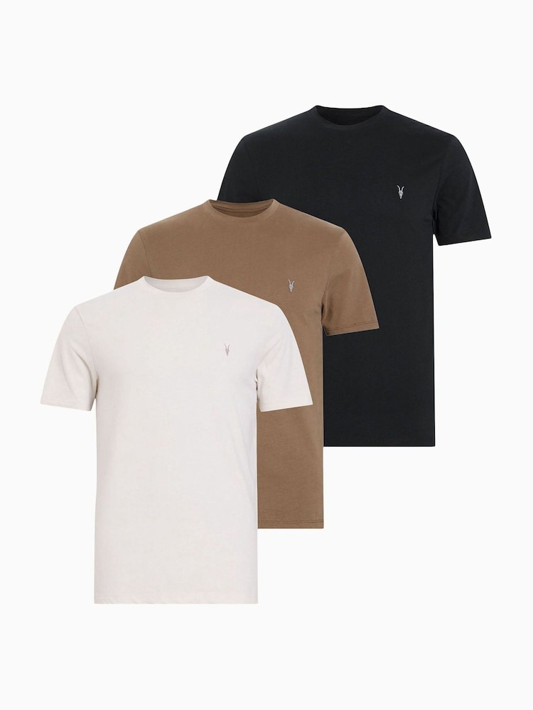AllSaints Black Brace Shortsleeve Crew T-Shirts 3 Pack - Image 1 of 5