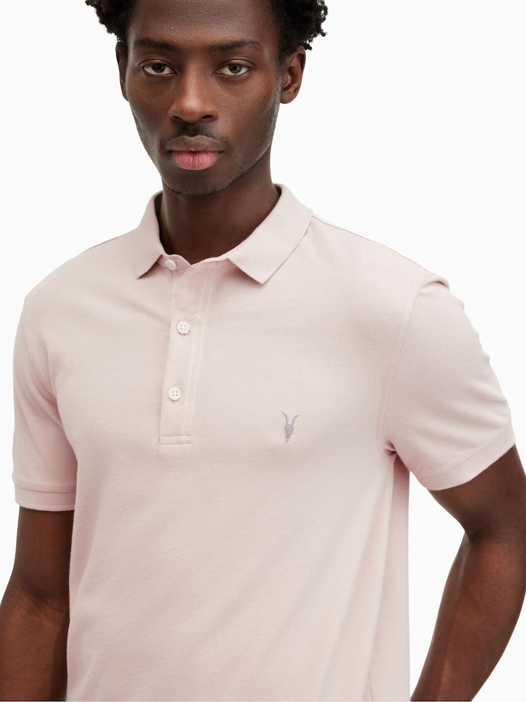 AllSaints Nude Reform Short Sleeve Polo Shirt - Image 4 of 5