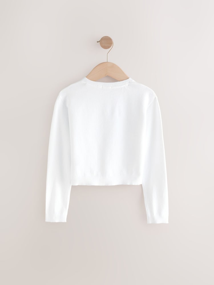 White Button Up Cardigan (3-16yrs) - Image 2 of 4