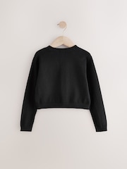 Black Button Up Cardigan (3-16yrs) - Image 2 of 4