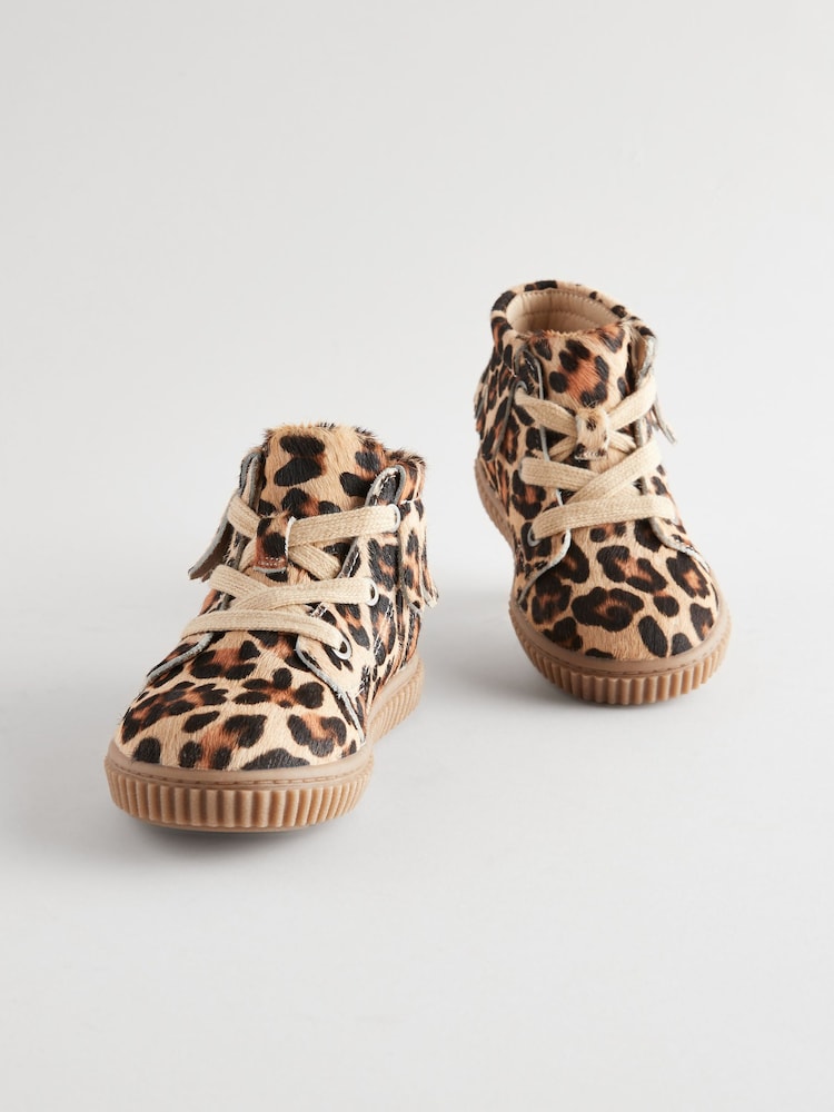 Animal Print Cupsole Lace-Up Boots - Image 1 of 5