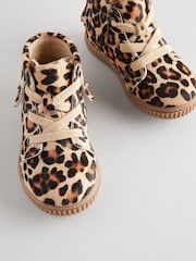 Animal Print Cupsole Lace-Up Boots - Image 4 of 5