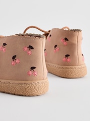 Tan Brown Embroidered Cupsole Boots - Image 3 of 6
