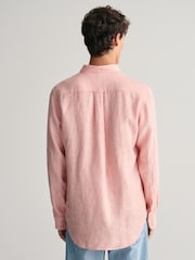 GANT Pink Regular 100% Linen Shirt - Image 2 of 6