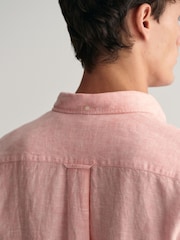 GANT Pink Regular 100% Linen Shirt - Image 4 of 6