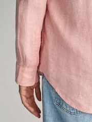 GANT Pink Regular 100% Linen Shirt - Image 5 of 6