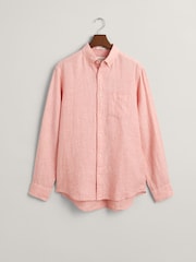 GANT Pink Regular 100% Linen Shirt - Image 6 of 6