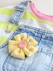 Denim Printed 100% Cotton Dungaree Set (3mths-7yrs) - Image 8 of 9