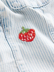 Stripe Strawberry Embroidered 100% Cotton Dungarees (3mths-7yrs) - Image 7 of 7