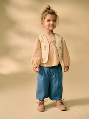 Denim 100% Cotton Gilet, Top & Trousers Set (3mths-7yrs) - Image 1 of 4
