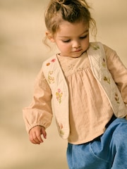 Denim 100% Cotton Gilet, Top & Trousers Set (3mths-7yrs) - Image 4 of 4