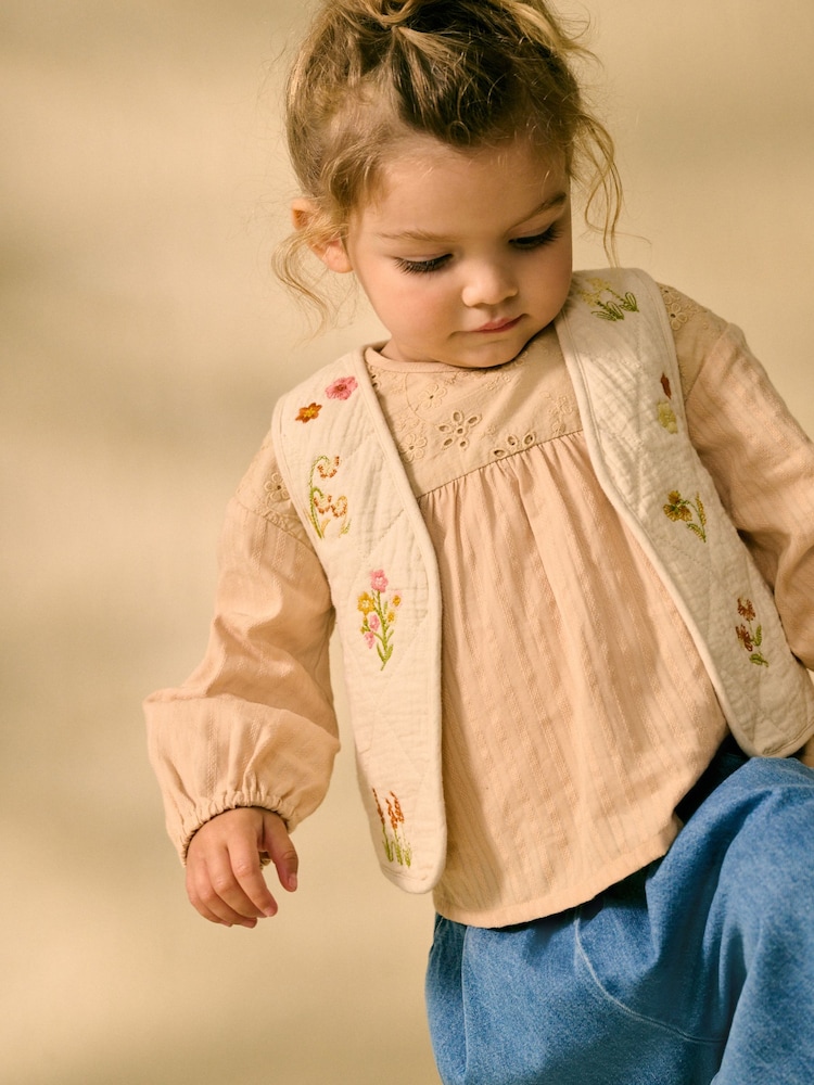 Denim 100% Cotton Gilet, Top & Trousers Set (3mths-7yrs) - Image 4 of 4