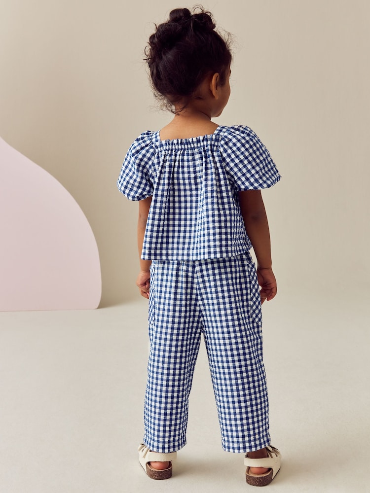 Navy Gingham Trousers & Top Set (3mths-7yrs) - Image 2 of 8